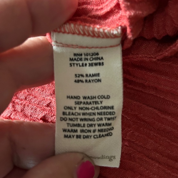 SOFT SURROUNDINGS PL TWO PIECE SET PANTS TUNIC ROSE CRINKLE GAUZE - Picture 8 of 9